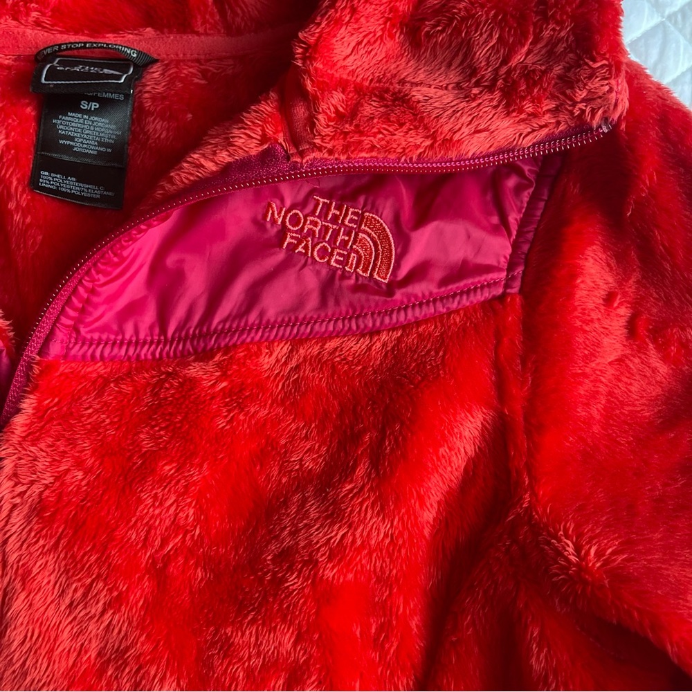 North Face women’s small red and pink zip up hoodie jacket - Picture 2 of 5